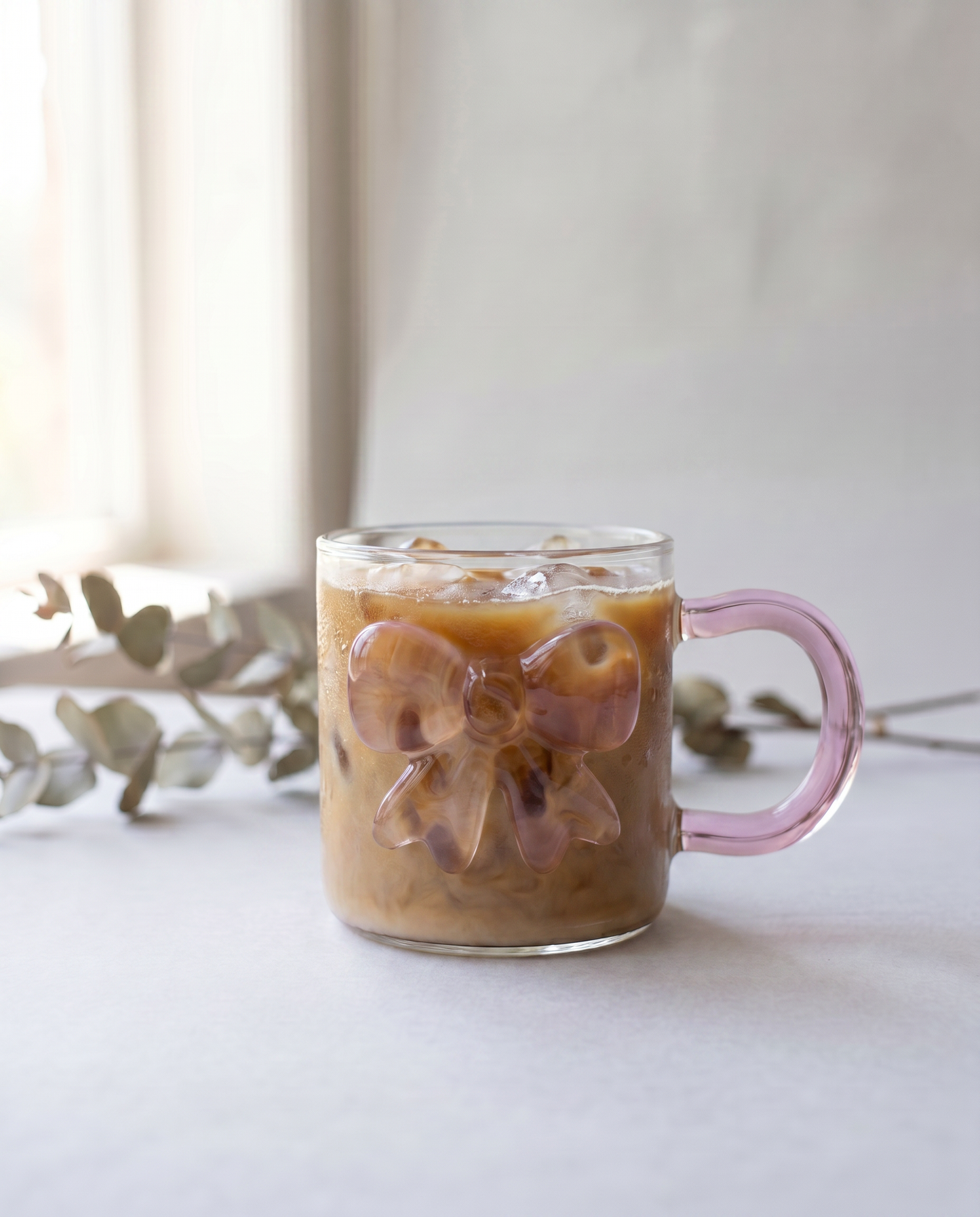 Pink Ribbon Glass Mug
