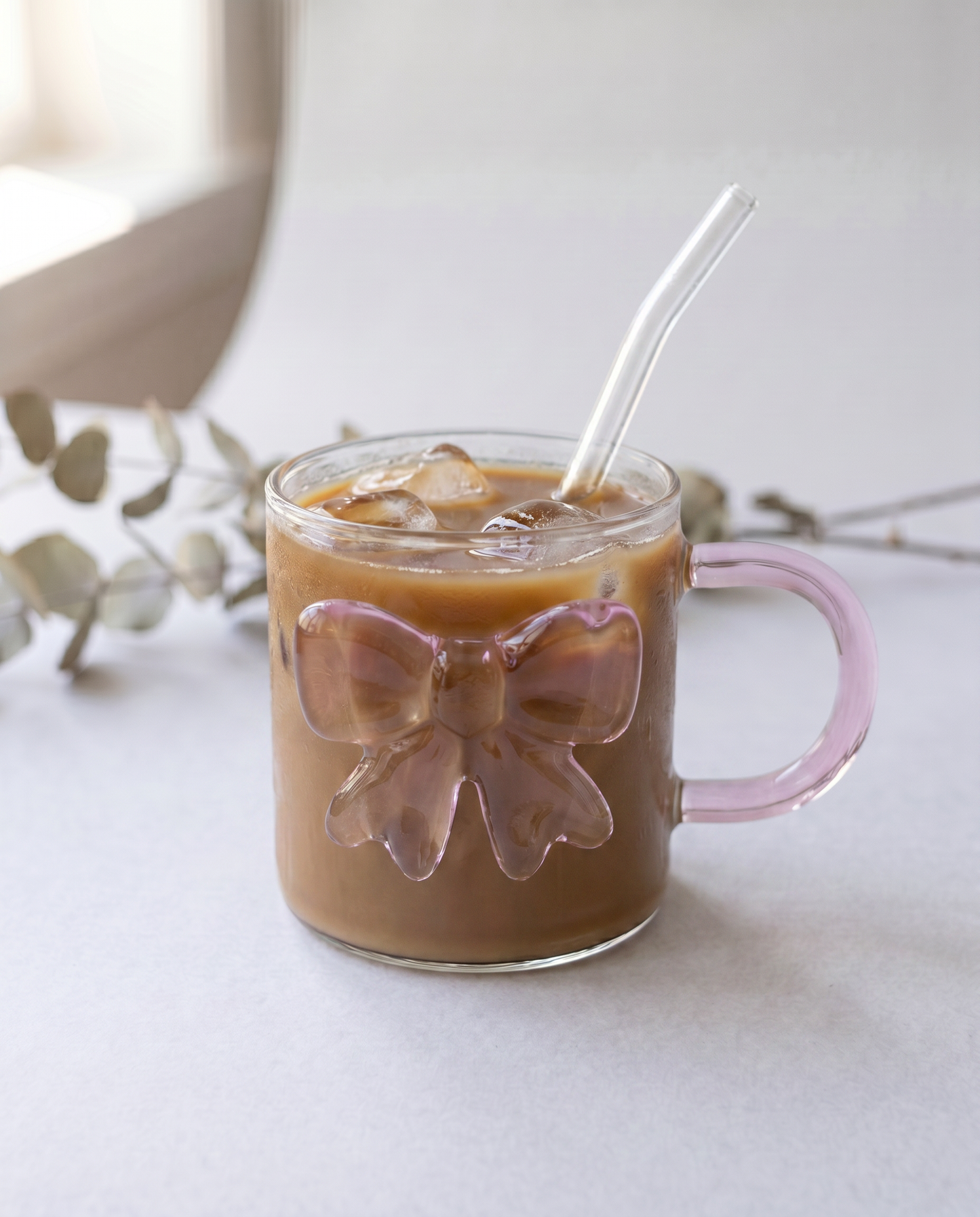 Pink Ribbon Glass Mug