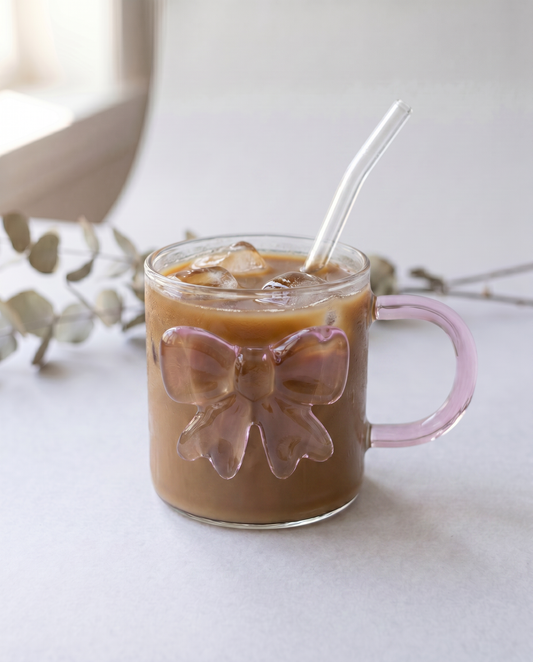 Pink Ribbon Glass Mug