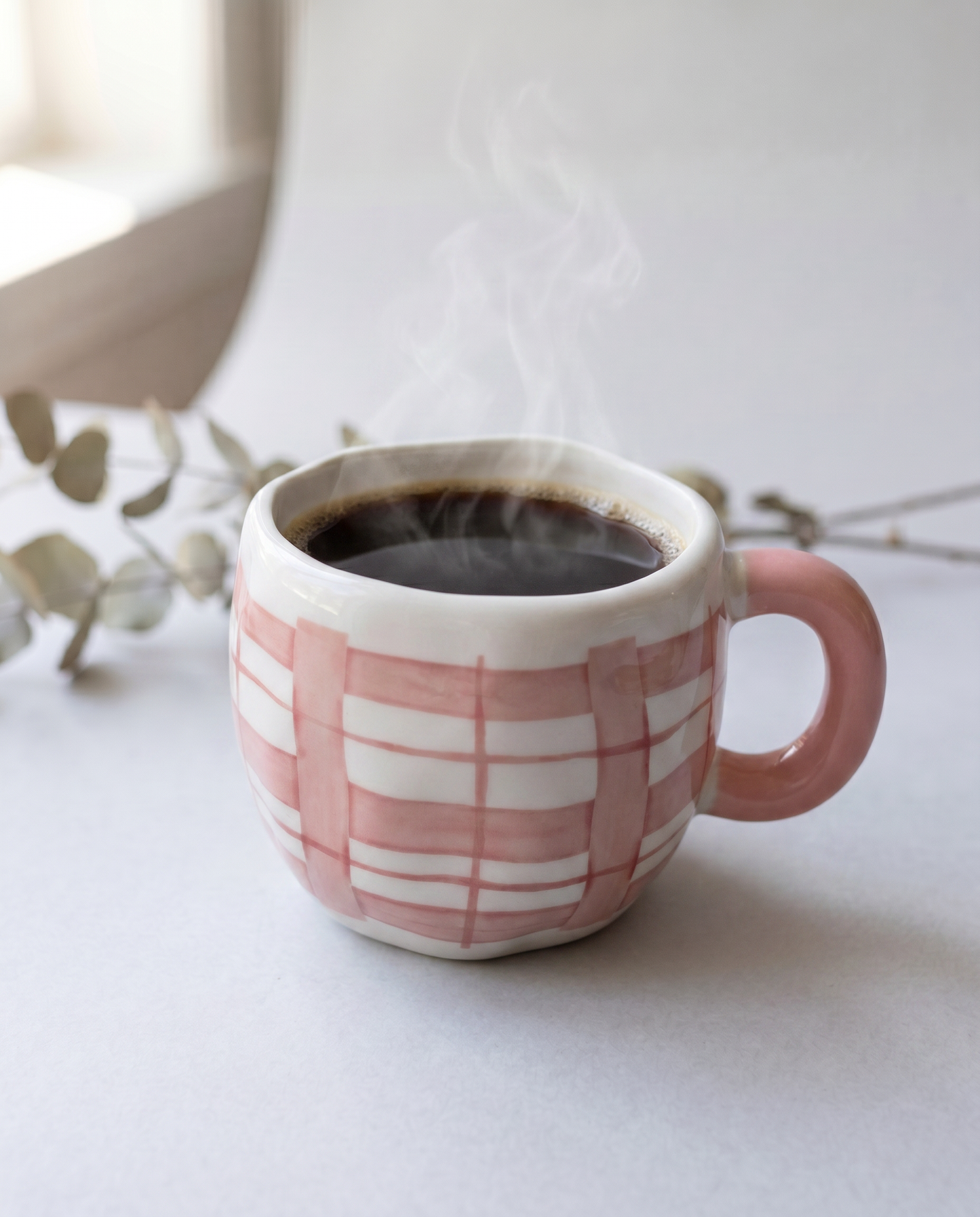 Shein Pink Check Mug