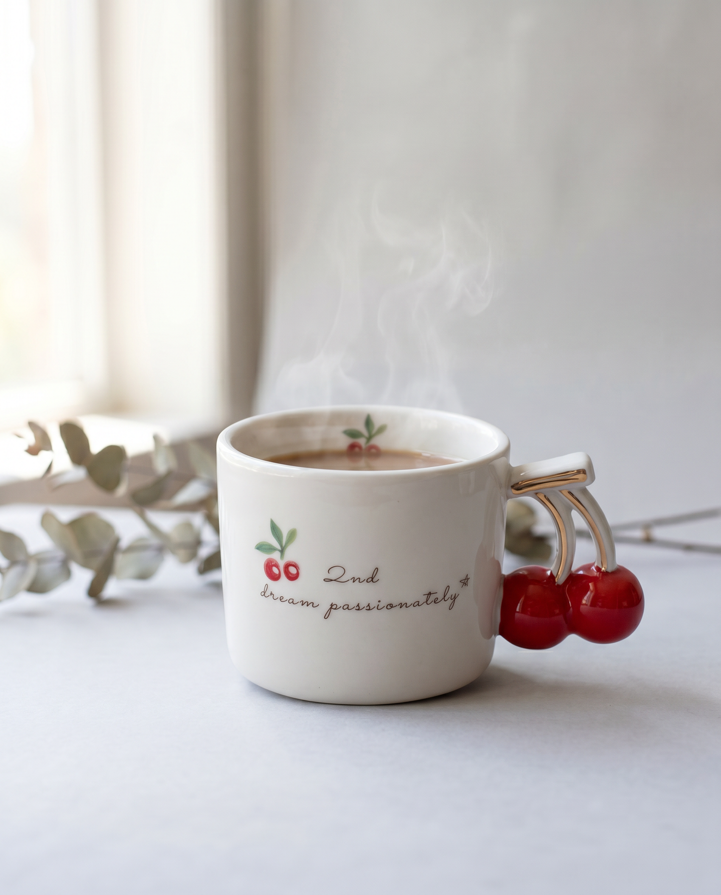 Shein Cherry Handle Mug