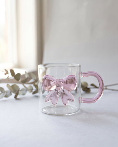 Pink Ribbon Glass Mug