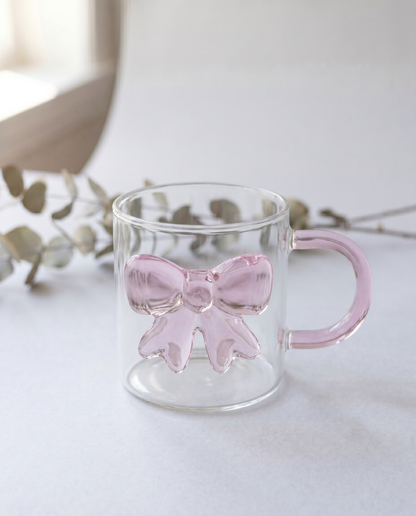 Pink Ribbon Glass Mug