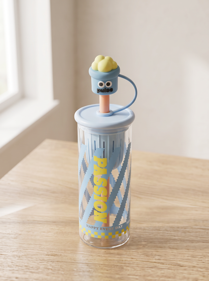Passion Glass Iced Coffee Tumbler with Straw
